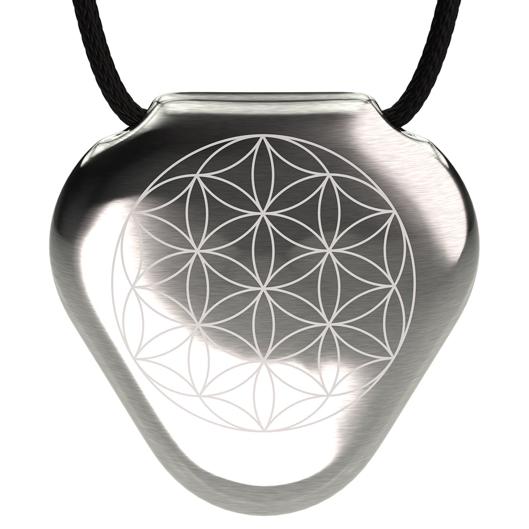 Q-Link Stainless Steel (Natural) (Flower of Life) SRT-3 Pendant