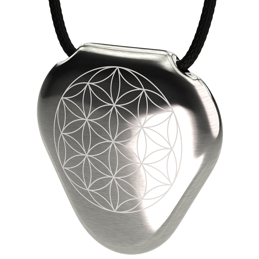 Q-Link Stainless Steel (Natural) (Flower of Life) SRT-3 Pendant