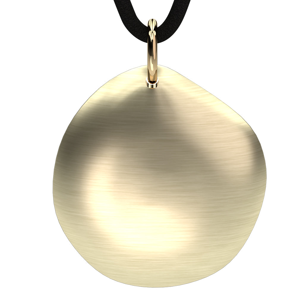 Q-Link Gold Pebble SRT-3 Pendant (Brushed)