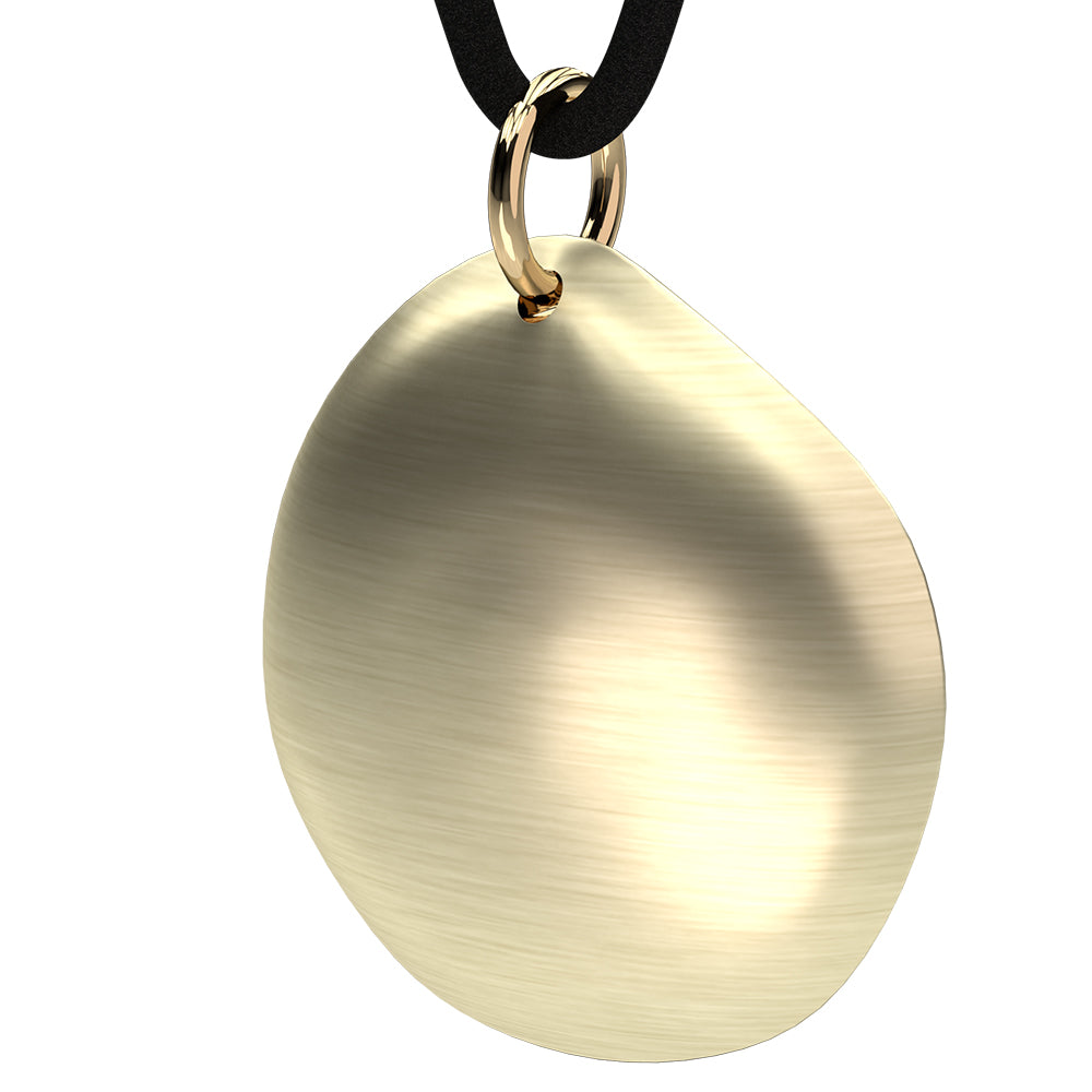 Q-Link Gold Pebble SRT-3 Pendant (Brushed)